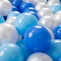KiddyMoon 50 ∅ 7Cm Bolas Colores De Plástico Para Piscina Certificadas Para Niños, Azul Celeste/Azul/Perla