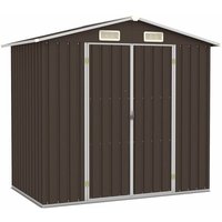 Prolenta Premium - Maison du'Monde - Cobertizo de jardín acero galvanizado marrón