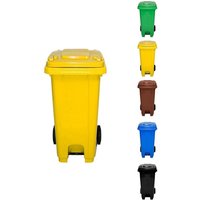 Jardin202 - Contenedor Basura 120L con Pedal, Ruedas de Goma y Mango Antideslizante - Cubo Industrial