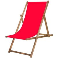 Springos - Tumbona de madera impregnada con lona roja. - rosso