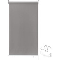 AUFUN Estor exterior enrollable para balcón 140 x 240 cm, protección contra los rayos UV, con función térmica reflectante para ventanas y puertas,