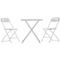 Set de Jardín Pleglable 1 Mesa+2 Sillas Bonaire Gardiun Resina y Acero Blanco