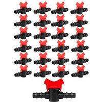 Gncgarden - Válvula de interruptor de riego por goteo para tubo de riego de 16 mm, llave de paso pack 25 unidades. La válvula de la manguera de riego