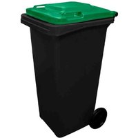 Jardin202 - Contenedor de basura reciclables 240L 2 ruedas Ecodiseño Negro