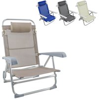 Silla de playa Spiaggina en Textilene con cojín reclinable de aluminio Color: Gris