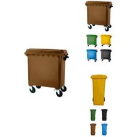 Jardin202 - Contenedor de Basura Reciclables de Colores con Ruedas Mango antideslizante