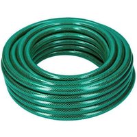 Manguera de jardín verde 1/2” de 50 metros, resistente y flexible de 3 capas hecha de tela cruzada de poliéster. Manguera jardín 1/2 pulgadas