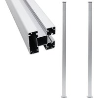 Postes de valla 2 unidades aluminio 185 cm