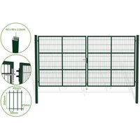 Casanoov - Puerta batiente de malla metálica 4m razo 400B200 Verde