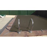 International Cover Pool - Cubierta de invierno para piscina de 4 x 9,5 m más 15 cm por cada lado para anclaje de color Marrón (exterior) / Marrón