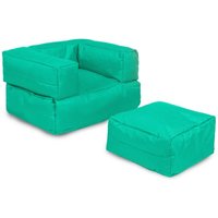 Wellhome - Sillón + puf para niños para exteriores Turquesa - Turquesa