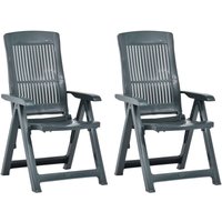 Maisonchic - Juego de 2 Sillas de jardín reclinables modernas Sillones de exterior plástico verde ES51007A