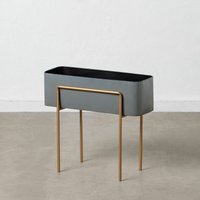 Bigbuy - Macetero 55 x 24 x 51 cm Gris Dorado Metal