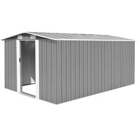 Furniture Limited - Caseta de jardín metal gris 257x392x181 cm