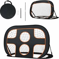 2 in 1 Porta da Calcio Pieghevole Porta a Muro Pop-Up per Giardino Bambini e Ragazzi Allenamento di Calcio Porta da Calcio con Borsa da Trasporto