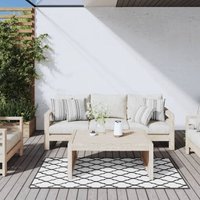 Alfombra de exterior gris y blanca reversible 80x150 cm