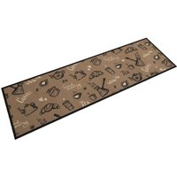 Alfombra de cocina lavable terciopelo marrón Morning 45x150 cm