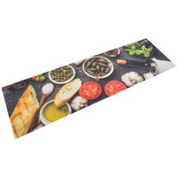 Alfombra de cocina lavable terciopelo dibujo vino cena 45x150cm
