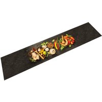 Alfombra de cocina lavable terciopelo dibujo especias 60x300 cm