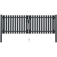 Furniture Limited - Cancela doble de valla de acero gris