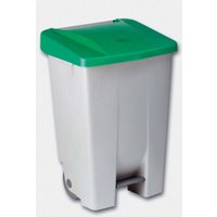 Denox - Contenedor Selectivo Tapa Verde Pedal y Ruedas 80 l