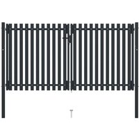 Furniture Limited - Cancela doble de valla de acero gris