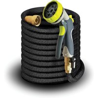 Minkurow - Manguera De Jardín Manguera Extensible De 10-30 Metros Con Todos Los Conectores De Latón, Boquilla De Pulverización De 8 Patrones y Alta