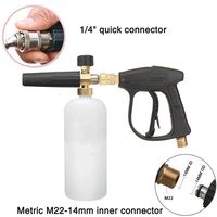 Lycxames - Pistola de espuma para lavado de nieve de alta presión, pistola de espuma con conector roscado M22, pistola de lavado a presión y botella