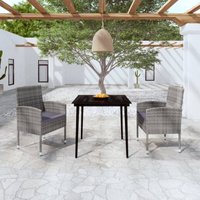 Maisonchic - Juego de comedor para jardín 3 piezas Conjunto de muebles de jardín gris antracita ES86416A