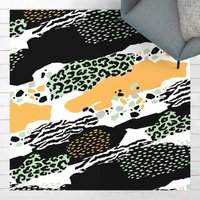 Alfombras vinílicas - Animal Print Zebra Tiger Leopard Africa - Cuadrado 1:1 Dimensión LxA: 40cm x 40cm