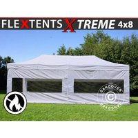 Carpa plegable Carpa Rapida FleXtents Xtreme 50 4x8m Blanco, Ignífuga, Incl. 6 lados