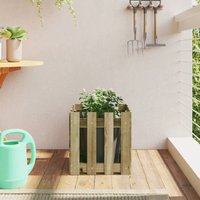 Jardinera diseño de valla madera de pino impregnada 40x40x40 cm