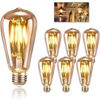 Bombilla Edison E27 vintage, lámpara Edison LED E27 ST64 de 4 W, bombilla Edison de filamento retro, lámpara blanca cálida decorativa antigua vintage