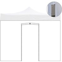 Cubierta lateral para cenador con puerta Blanco impermeable para cenador con cierre 300x300 cm