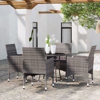 Maisonchic - Juego de comedor de jardín 5 piezas Conjunto de muebles de jardín ratán sintético gris ES41071A