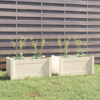 Jardineras 2 uds madera maciza de pino blanco 60x31x31 cm