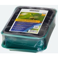 Stocker - Mini invernadero bandeja con tarros de plástico 20 x 14,5 x h11 cm