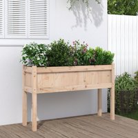 Jardinera con patas madera maciza de pino 110x31x70 cm
