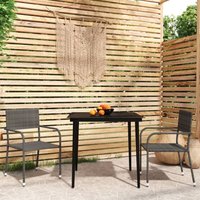 Juego de comedor para jardín 3 piezas gris