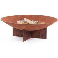 Braciere in Acciaio Effetto Legno Naturale Nebraska Diam. 73 x 24h cm