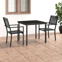Maisonchic - Juego de comedor para jardín 3 piezas Conjunto de muebles de jardín acero ES47898A