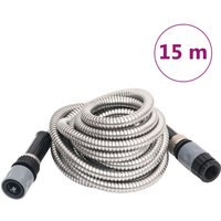 Manguera jardín y pulverizador acero inoxidable plata 14mm 15 m