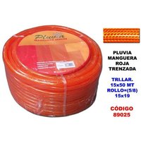 Mibricotienda Pluvia manguera roja trenzada tri.lar.15x50 rollo (5-8) 15x19