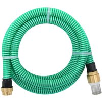 Manguera de succión con conectores de latón PVC verde 29 mm 10m