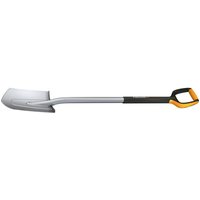 Fiskars - Pala de jardín, Borde puntiagudo para suelos duros, longitud: 120 cm, Negro/Naranja, 1003683