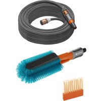 Gardena - Set completo cepillo para limpieza de bicicletas con manguera de riego, conectores y jabón, ideal para limpiar bicicletas, remolques,