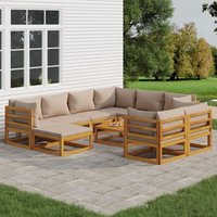 Maison du'Monde - Set muebles jardín 10 pzas madera maciza y