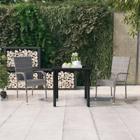 Maisonchic - Juego de comedor para jardín 3 piezas Conjunto de muebles de jardín gris y negro ES34873A