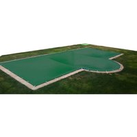 Lona de invierno para piscina de 6,5 x 9,5 m más 15 cm por cada lado para anclaje de color Verde (exterior) / Beige (interior)