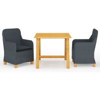 Maisonchic - Juego de comedor para jardín 3 piezas Conjunto de muebles de jardín gris oscuro ES26955A